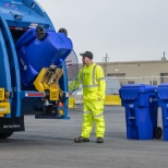 Loading one of Emterra's CNG trucks for Peel Region