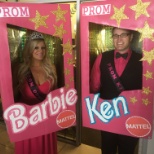 My manager Irina Krasnova & I were Barbie & Ken. I made the boxes over a two weekend period.