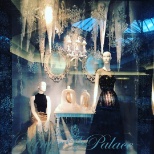 Christmas winter palace windows at Saks Fifth Avenue Palm Beach Gardens Florida....