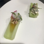 Amuse Bouche - celery, blue cheese, citrus jam and walnut