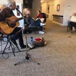 Residents listening to some live music at The Grove at Oakleaf Village