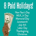 8 Paid Holidays!